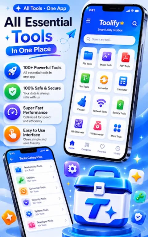 Toolify home screen showing tool categories and the tools categories list